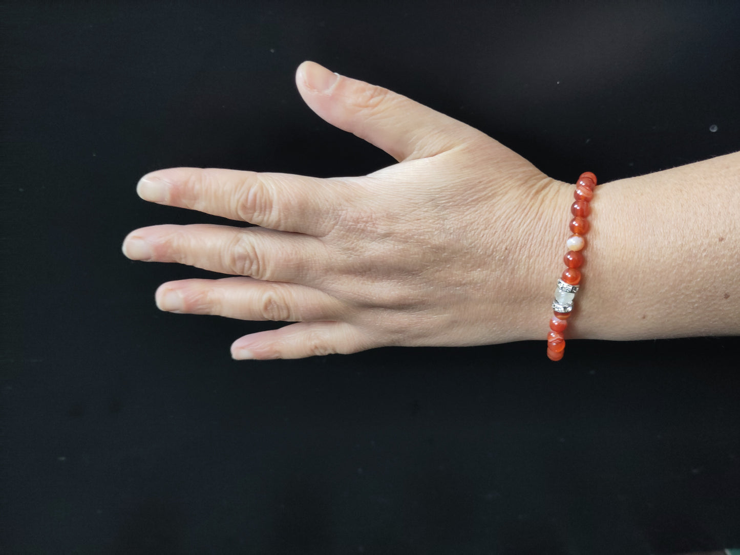 Bracelet - Cornaline + 1 perle Citrine