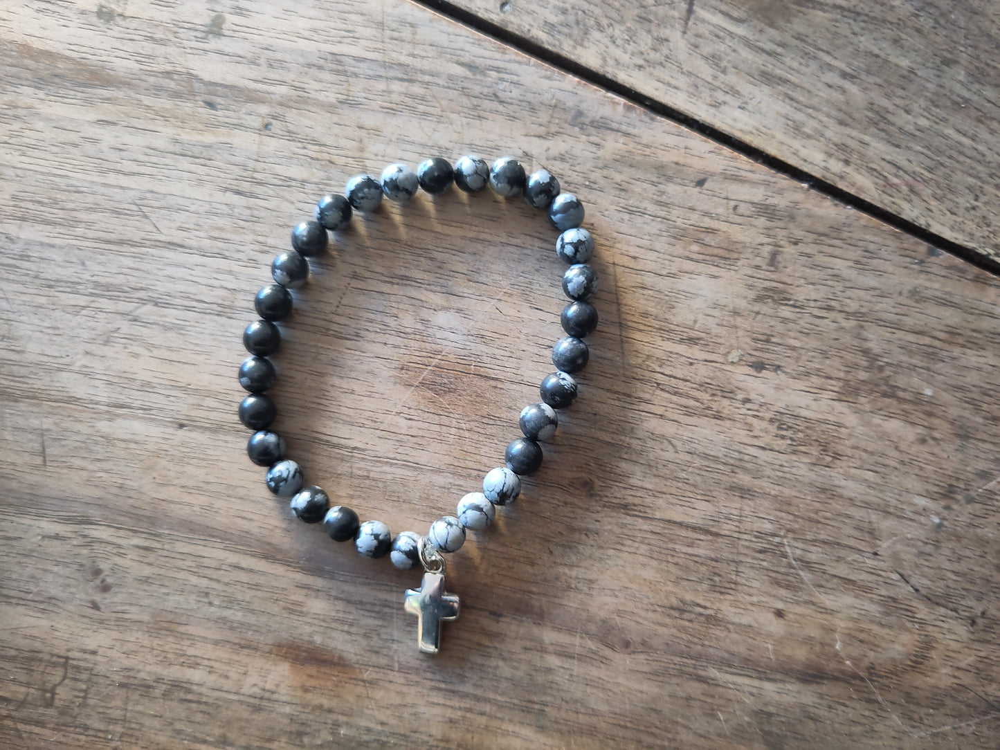 Bracelet - Obsidienne neige