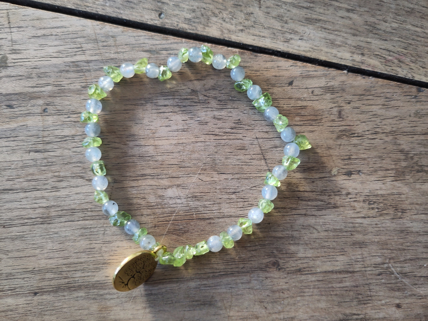 Bracelet - Olivine et Labradorithe