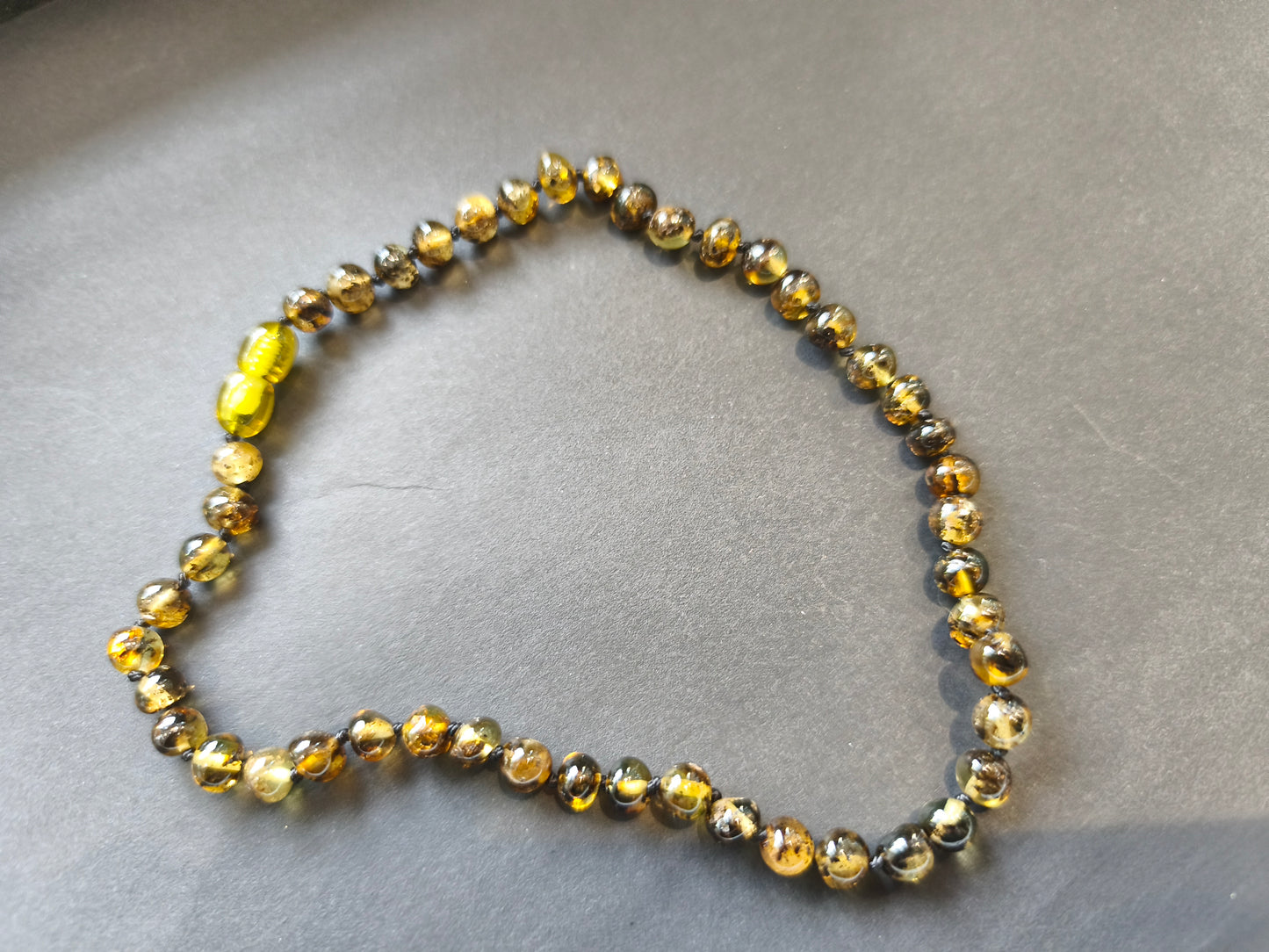 Collier Ambre Verte certifié Dentition Bébé