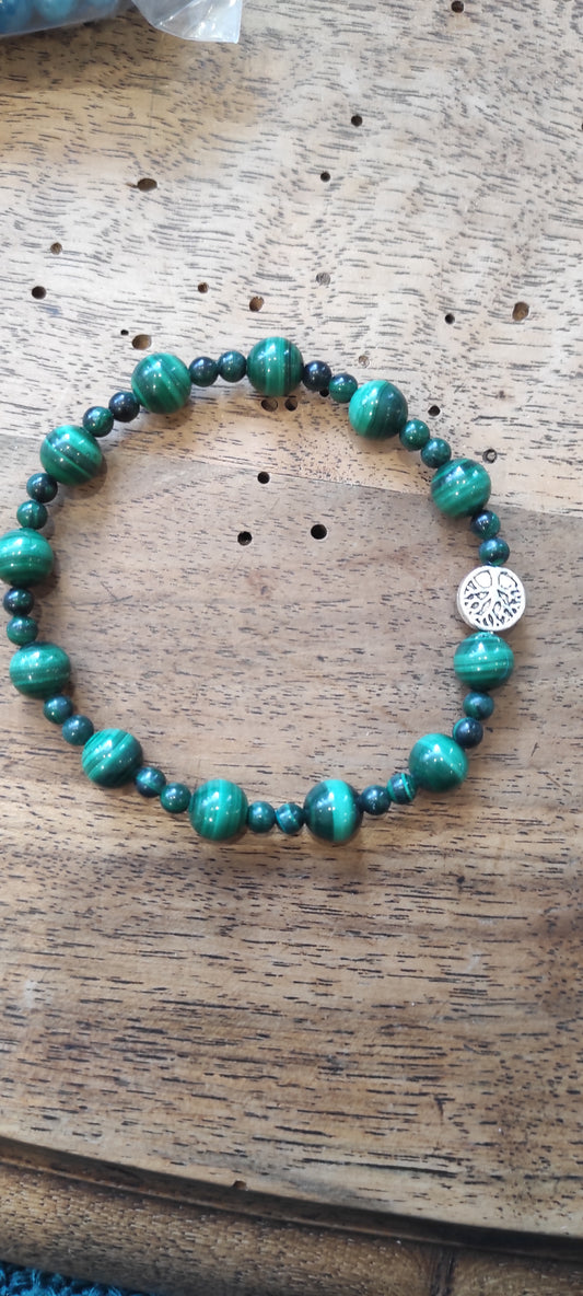 Bracelet en Malachite AA Zambie