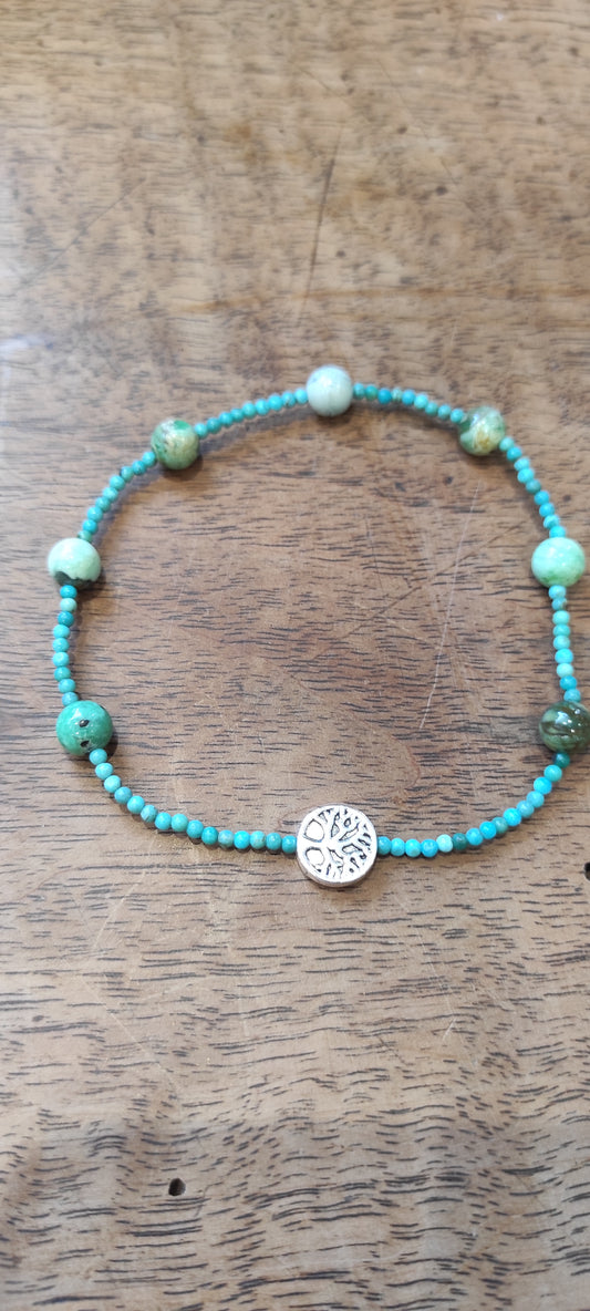 Bracelet en Turquoise d'Arizona et Variscite